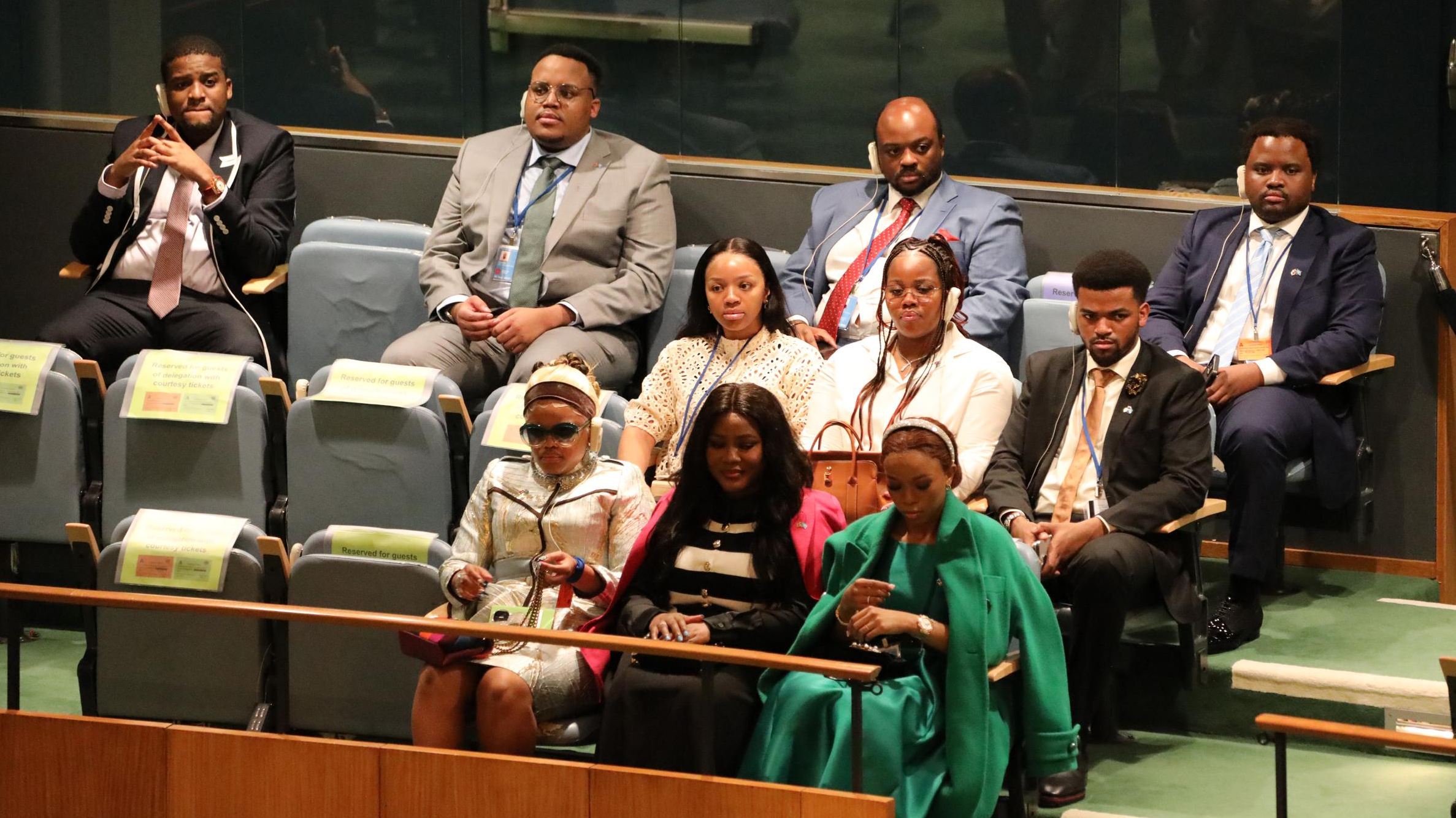 Members of the royal family listening to His Majesty’s address. 